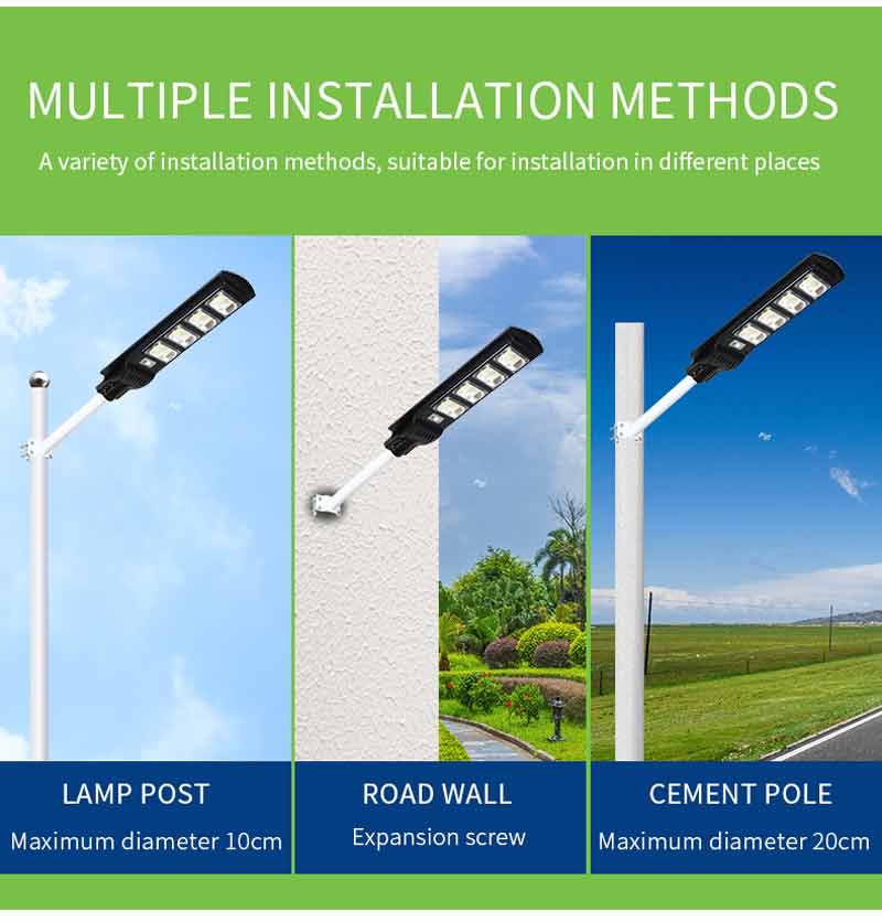 multiple installation methods for led solar light