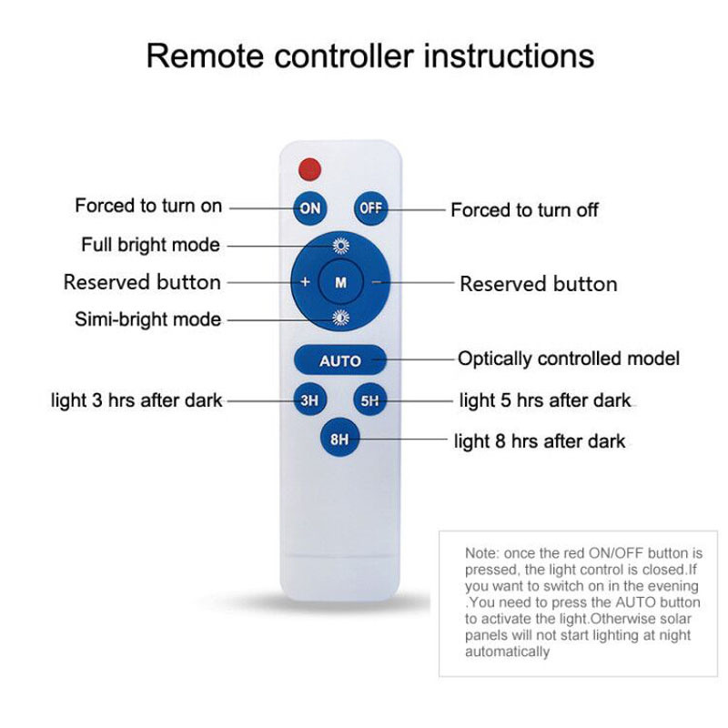 solar flood lights remoter instruction