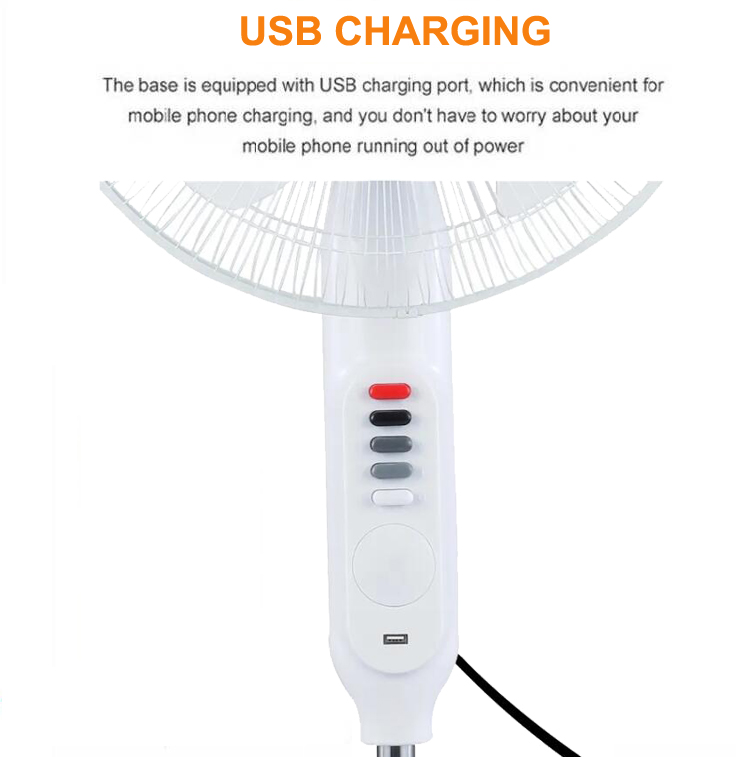 usb charging for solar fan