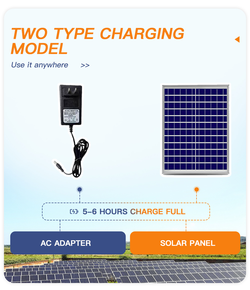 two type charging with solar fan