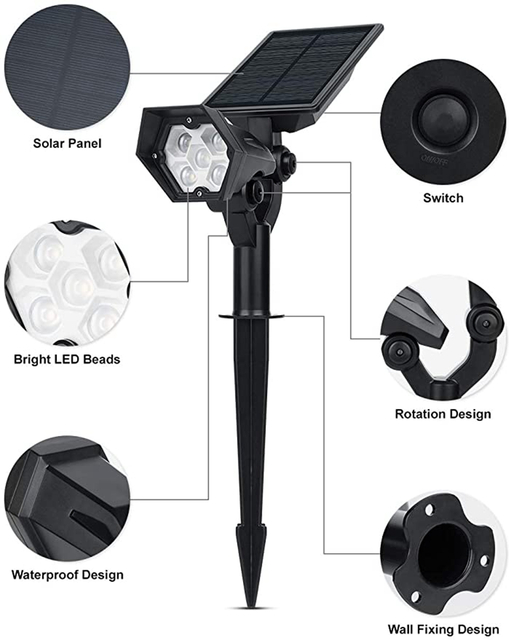 2-in-1 Adjustable LED Solar Garden Light
